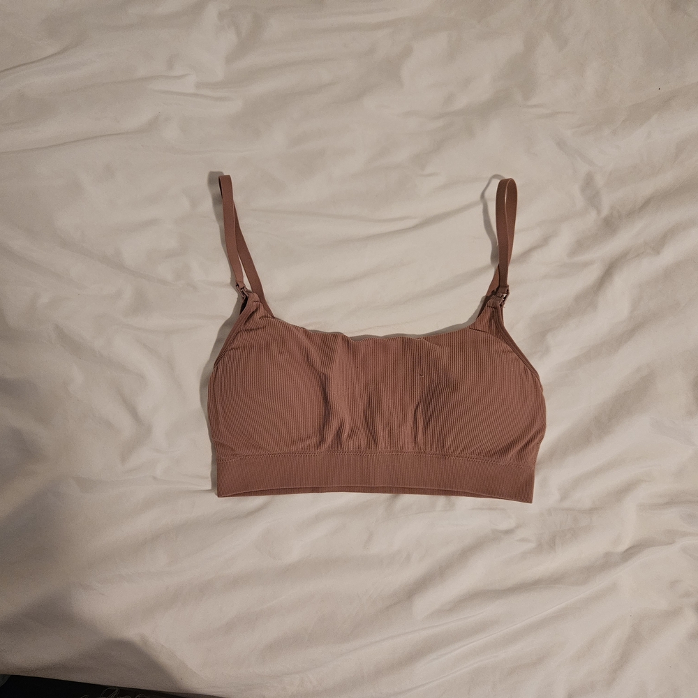 Seamless Beige Ribbed Bralette
